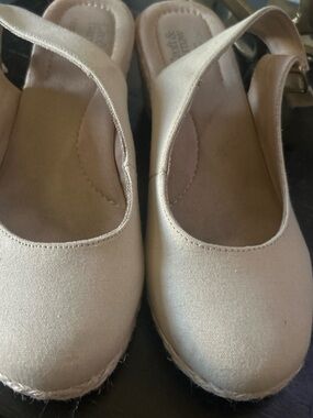 croft & barrow Cream Espadrille Slingback Flats